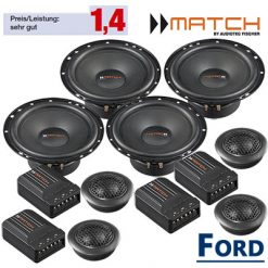 Hertz Lautsprecher 440W 16,5cm X165 Koax incl Einbauset für Ford Mondeo BA7 ab 06/2007