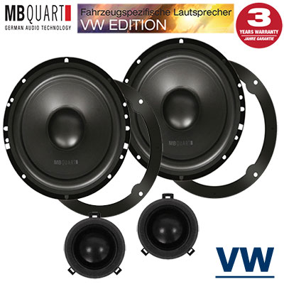 Lautsprecher Einbauset Für VW Touran 1T - Adapterringe Für 16,5cm Türen Vorne