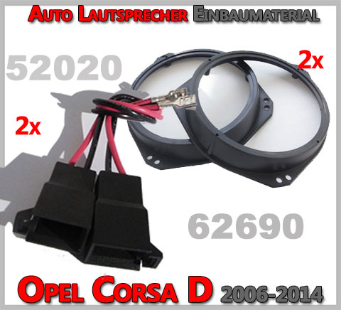 Opel Corsa D ab  2006  Lautsprecher & Adapterringe 165mm